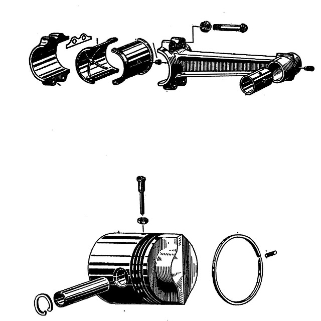 Lanz Ursus Pampa HR7 HR8 Pleuelstange Pleuelschraube Pleuelmutter Kolben Kolbenbolze Pleuelbuchse Kolbenringen