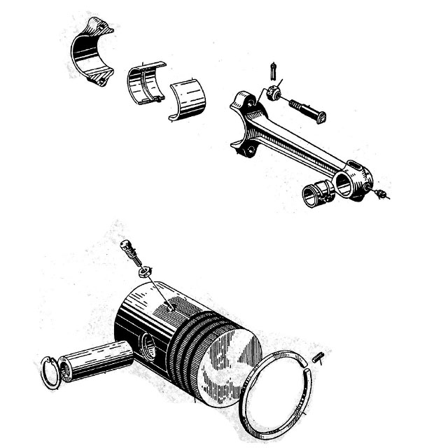 Lanz D1616 D2016 D2416 D2816 Volldiesel Pleuelstange Pleuelschraube Pleuelmutter Kolben Kolbenbolze Pleuelbuchse Kolbenringen