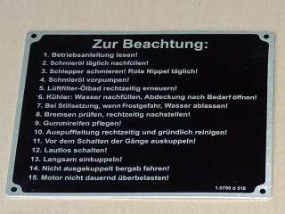 Schild "Zur beachtung..." für Volldiesel - Halbdiesel