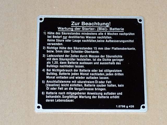 Schild Startanleitung für Volldiesel