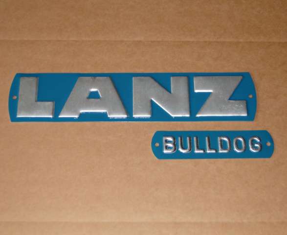 Lanz + Bulldog Schild Blau Alu Geprägt